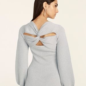 point sur faux wrap dress in lurex crinkle chiffon NWT! $148 Point Sur Women's Size 2 Faux Wrap Dress Blue Crinkle Chiffon J.Crew